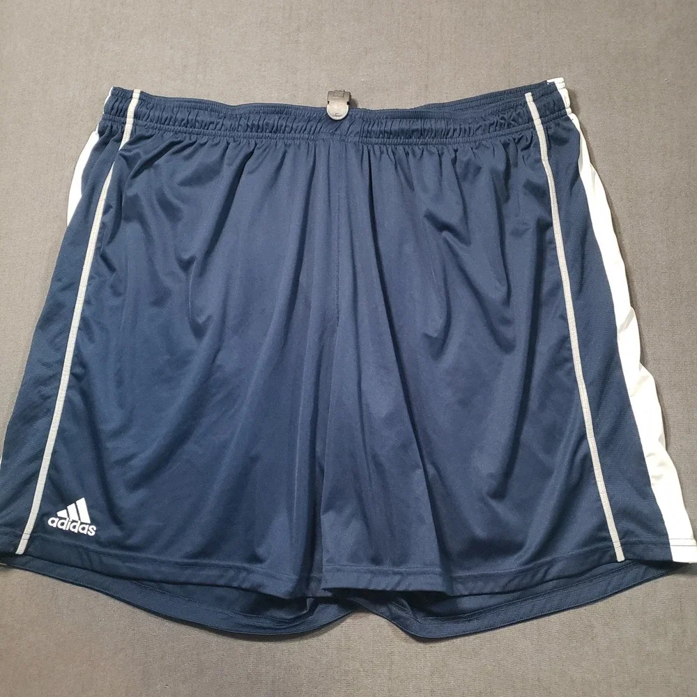 Adidas Athletic Shorts Mens 3XL Navy Blue Climacool Mesh Striped Performance